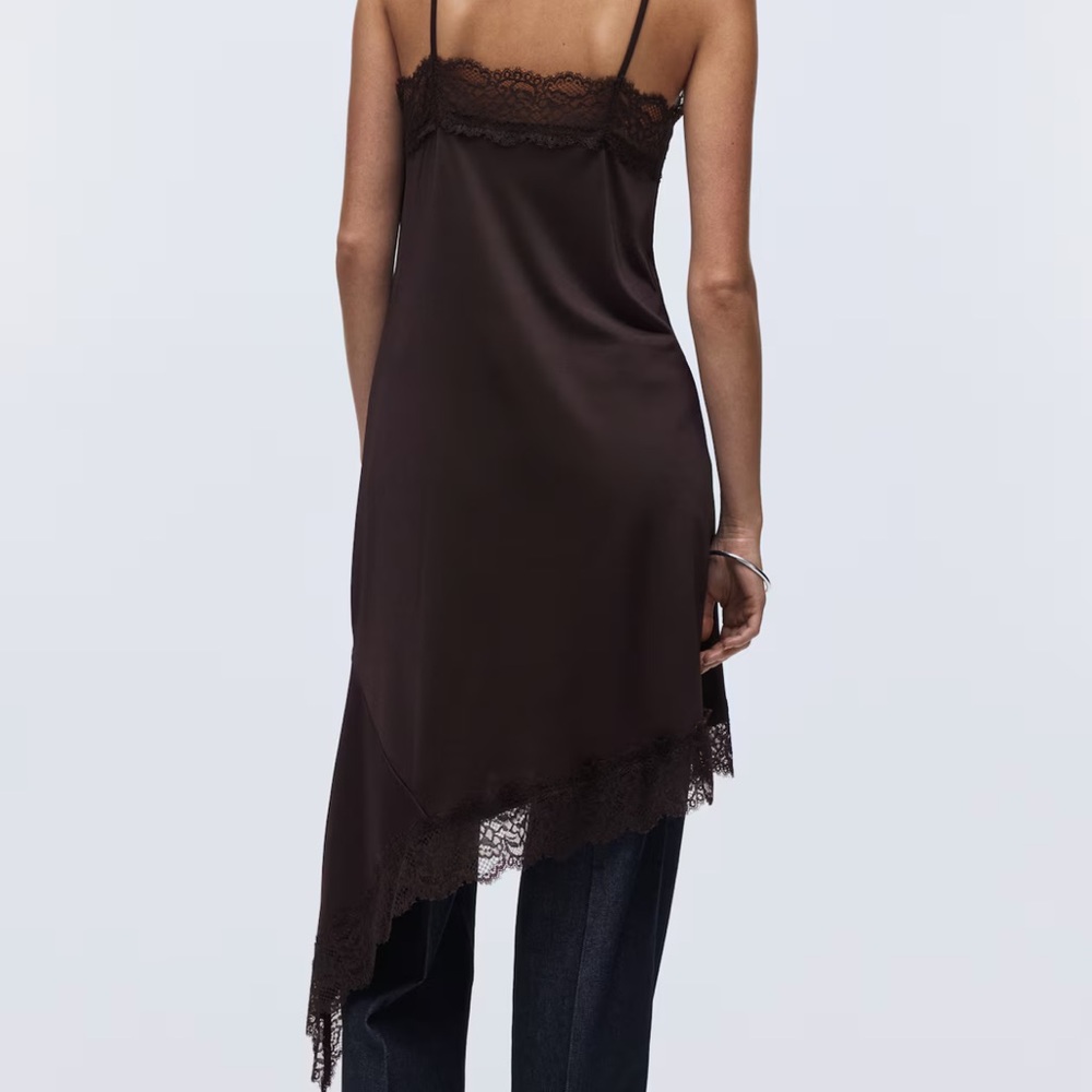 H&M Dark Brown Backless Lace Dress
